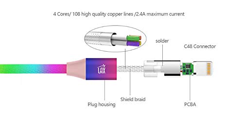 Apple MFI Certified Durable Braided Lightning Charging Cable for iPhone