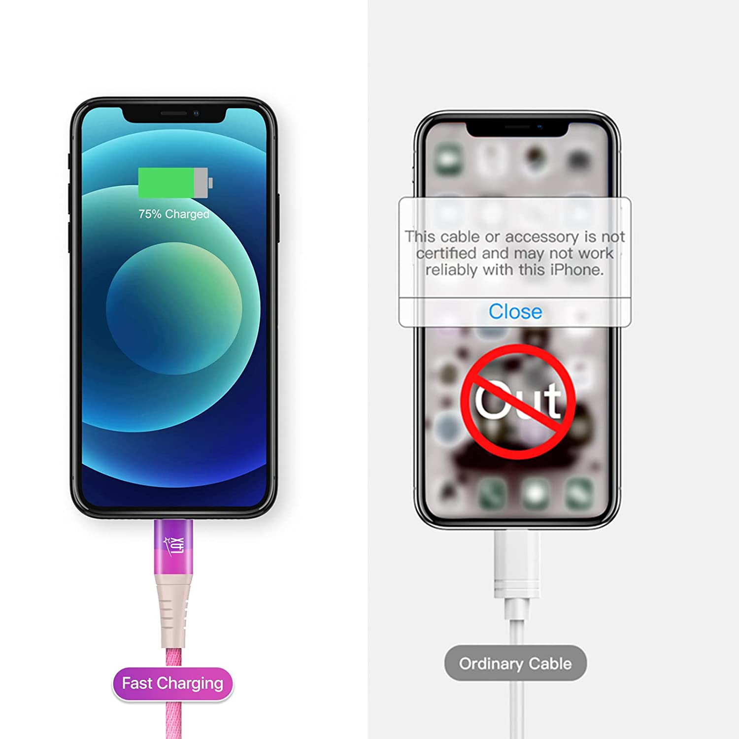 Nylon Braided Fast USB-C to iPhone Compatible Cable - High Data Sync
