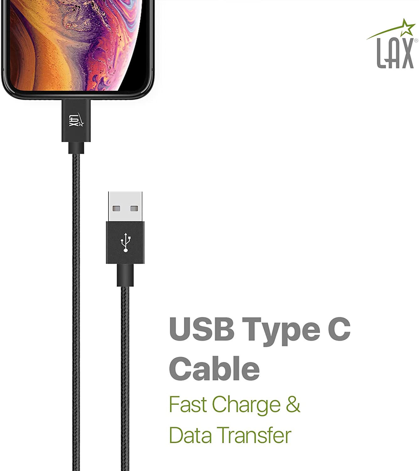 Durable Nylon Braided USB-C Fast Charging & Data Transferring Cable