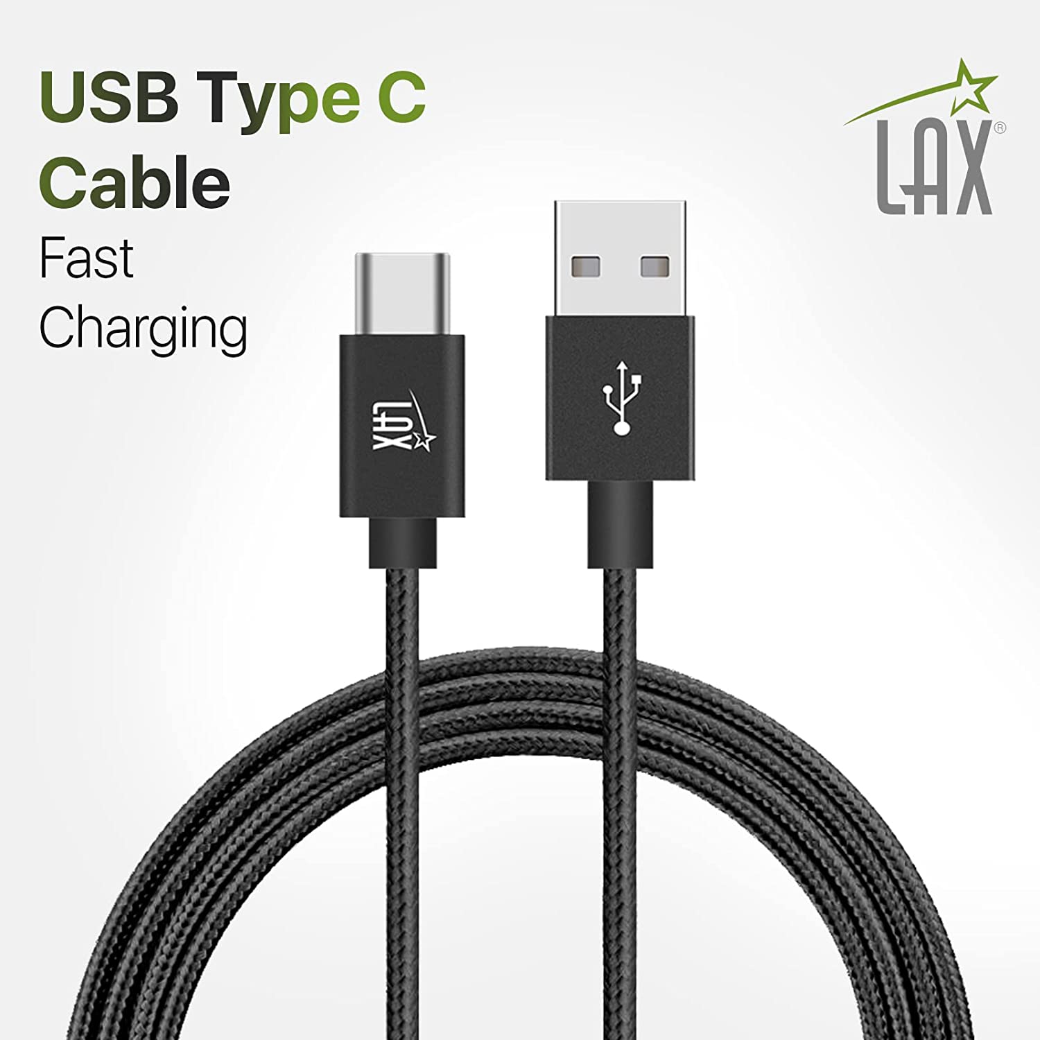 Durable Nylon Braided USB-C Fast Charging & Data Transferring Cable