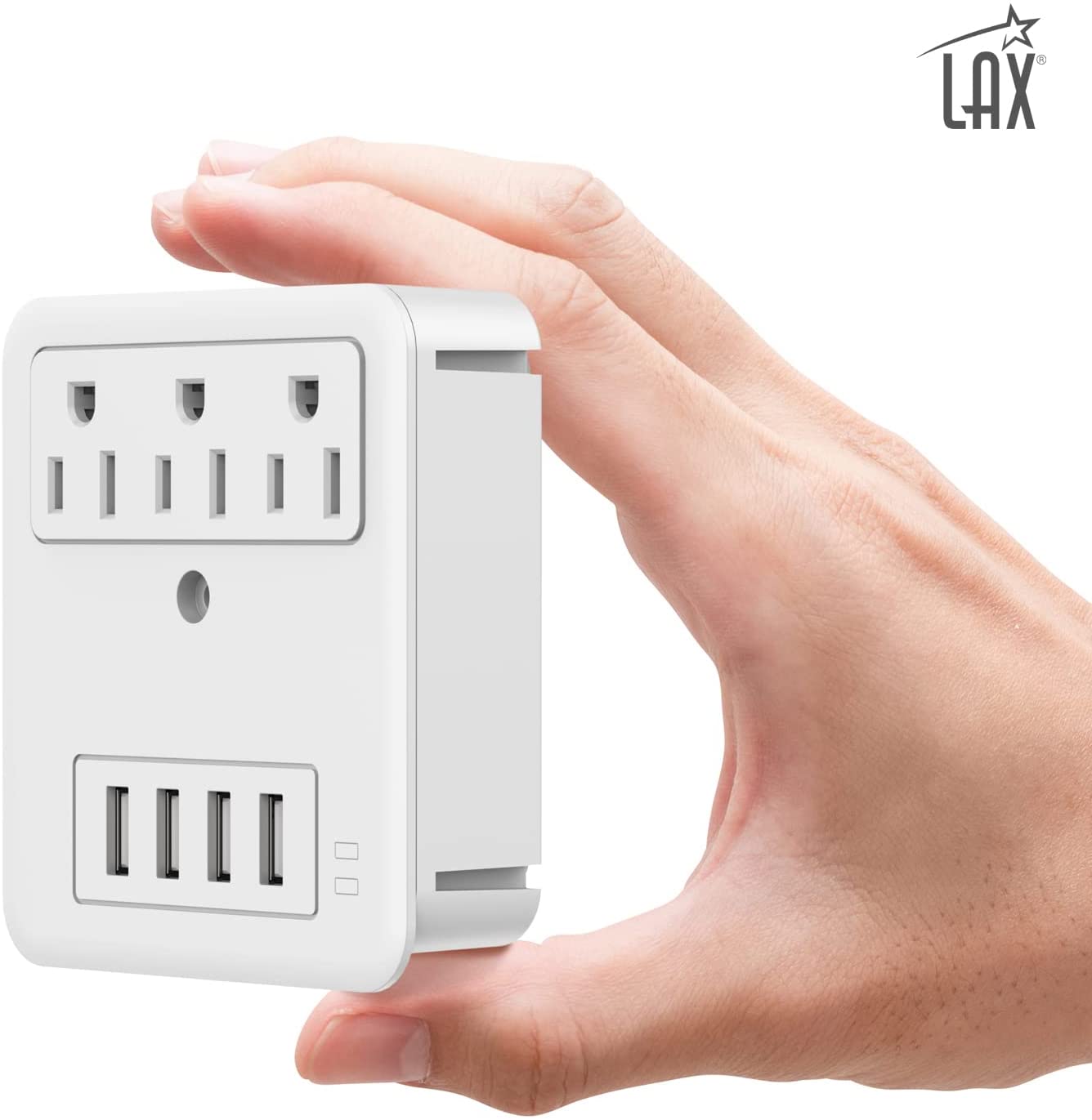 Multi-Plug Surge Protector Wall Adapter - 3 Wall outlets & 4 USB Ports