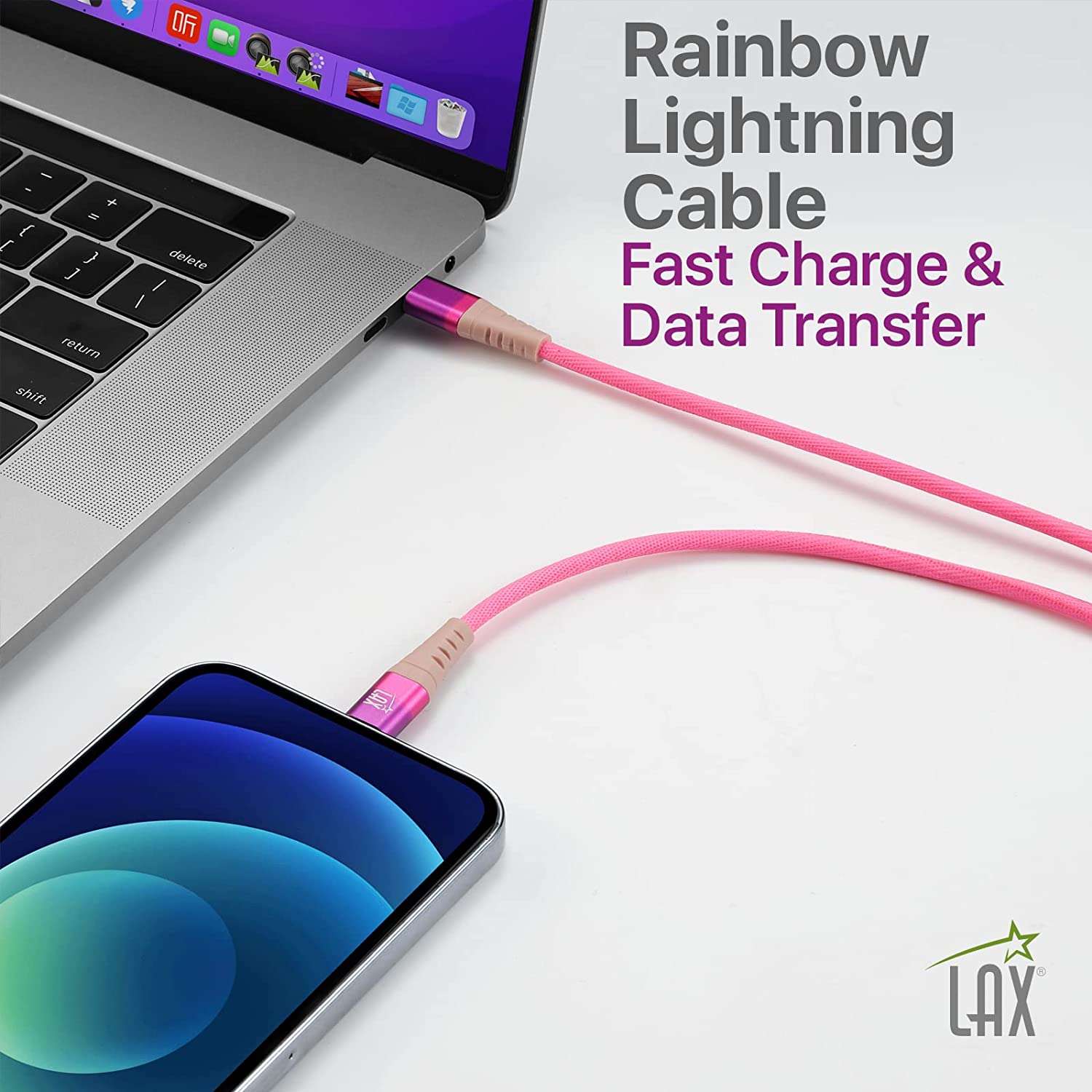 Nylon Braided Fast USB-C to iPhone Compatible Cable - High Data Sync