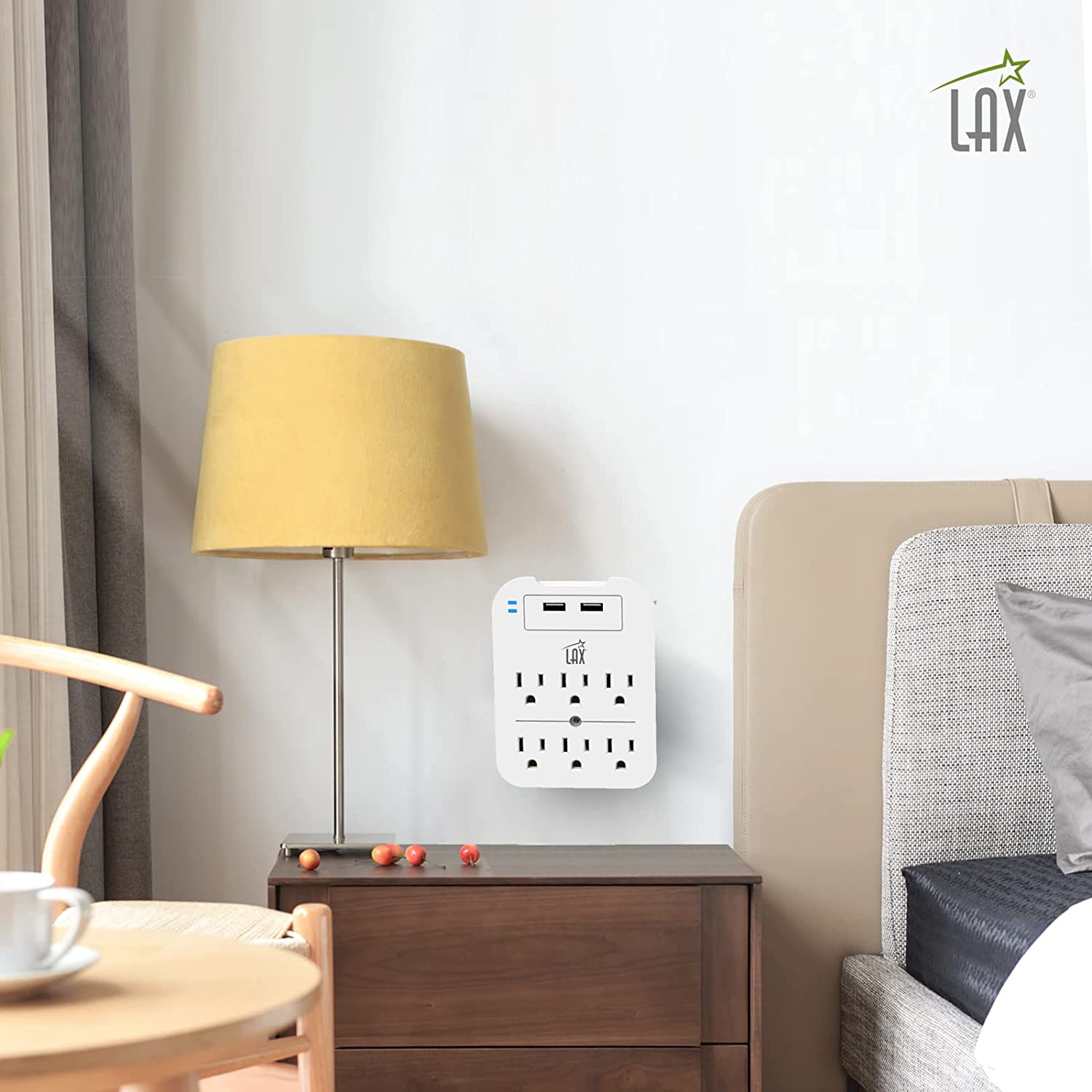 Multi-Plug Surge Protector with 6 Wall Outlets & 2 USB Ports