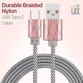 Durable Nylon Braided USB-C Fast Charging & Data Transferring Cable