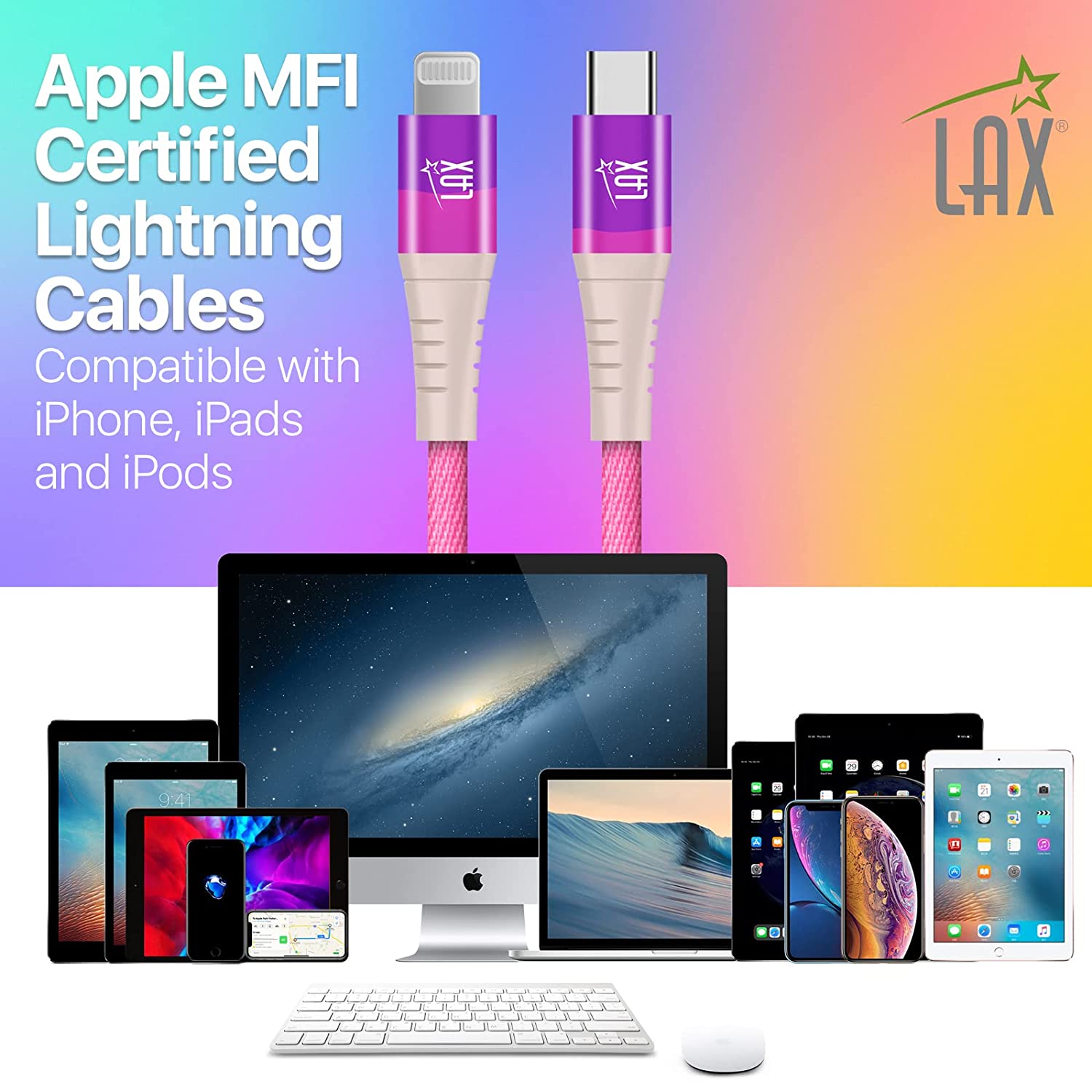 Nylon Braided Fast USB-C to iPhone Compatible Cable - High Data Sync