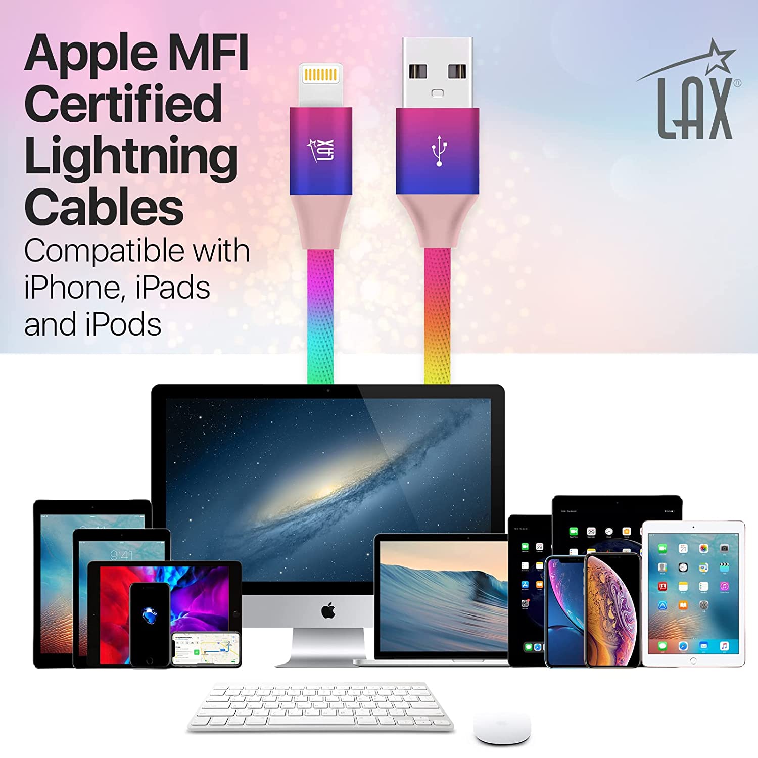 Apple MFI Certified Durable Braided Lightning Charging Cable for iPhone