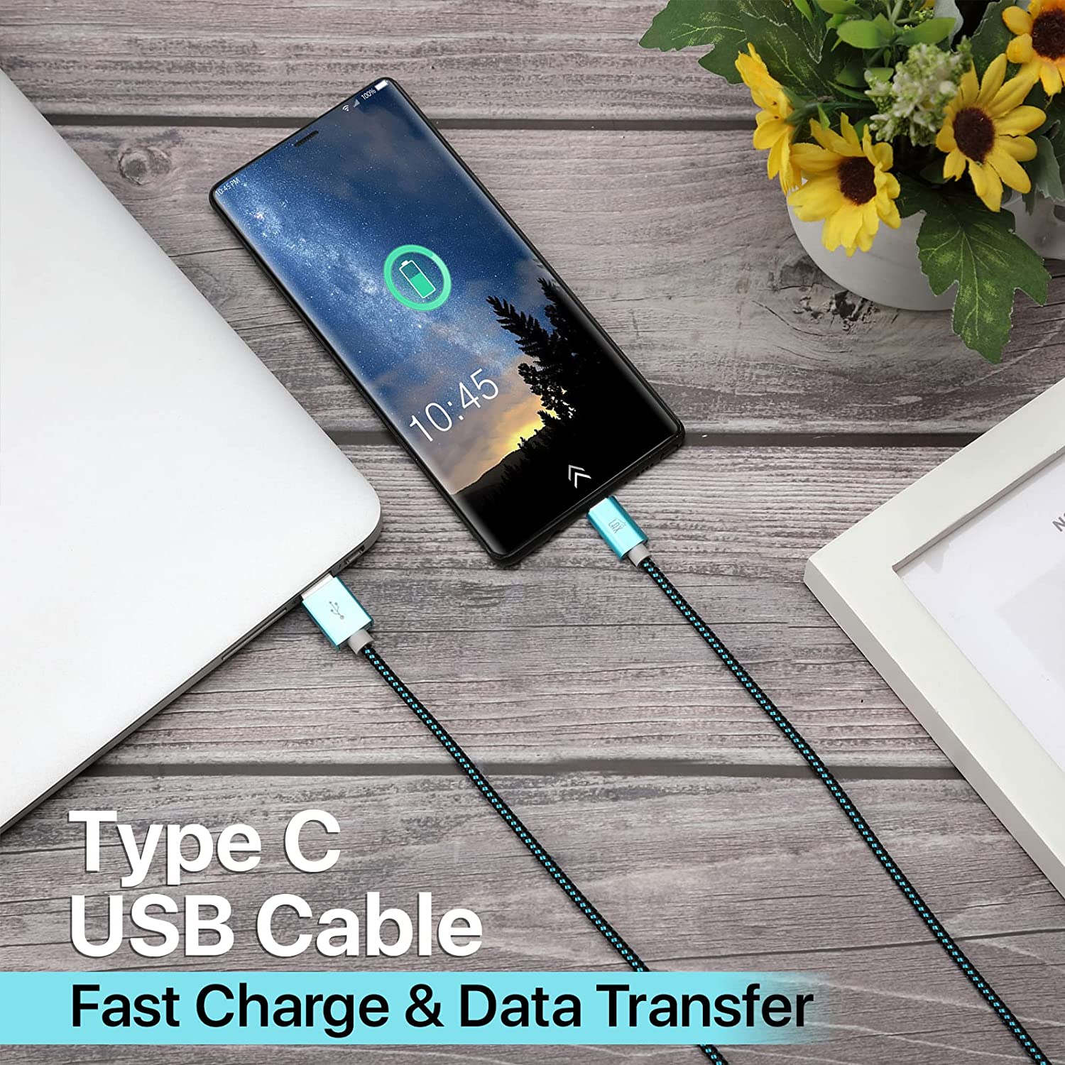 Durable Nylon Braided USB-C Fast Charging & Data Transferring Cable