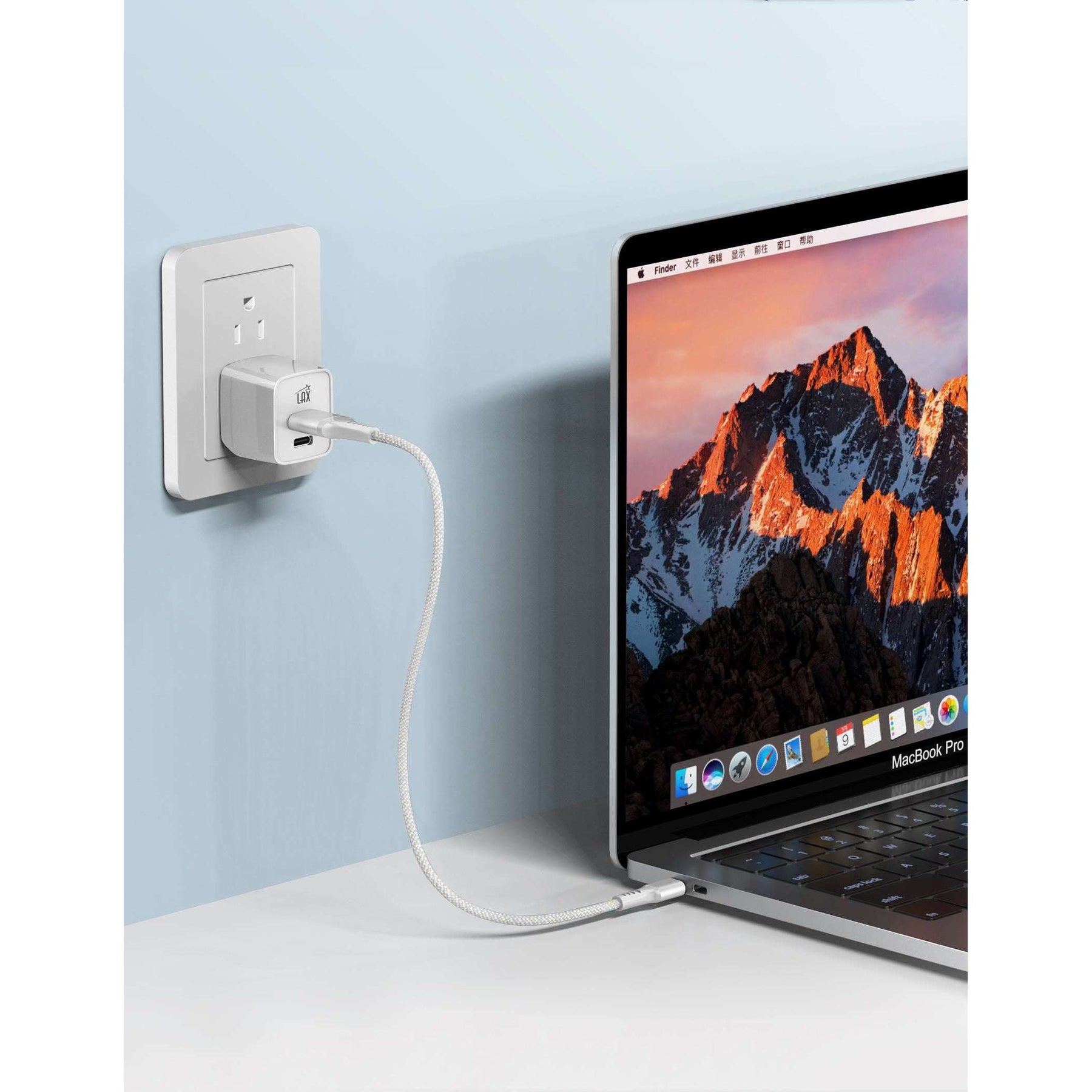 Dual Port Fast Travel Wall Charger USB-20W USB-C and USB-A