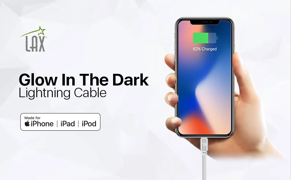 USB to Lightning Cable - Glow in the Dark Apple MFi Certified Lightning Cable - Fast Charging Cable (10ft)