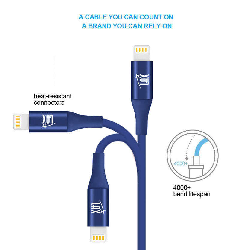 Apple MFi Certified Braided Nylon Lightning Slim Cable for iPhone, iPad, Airpods