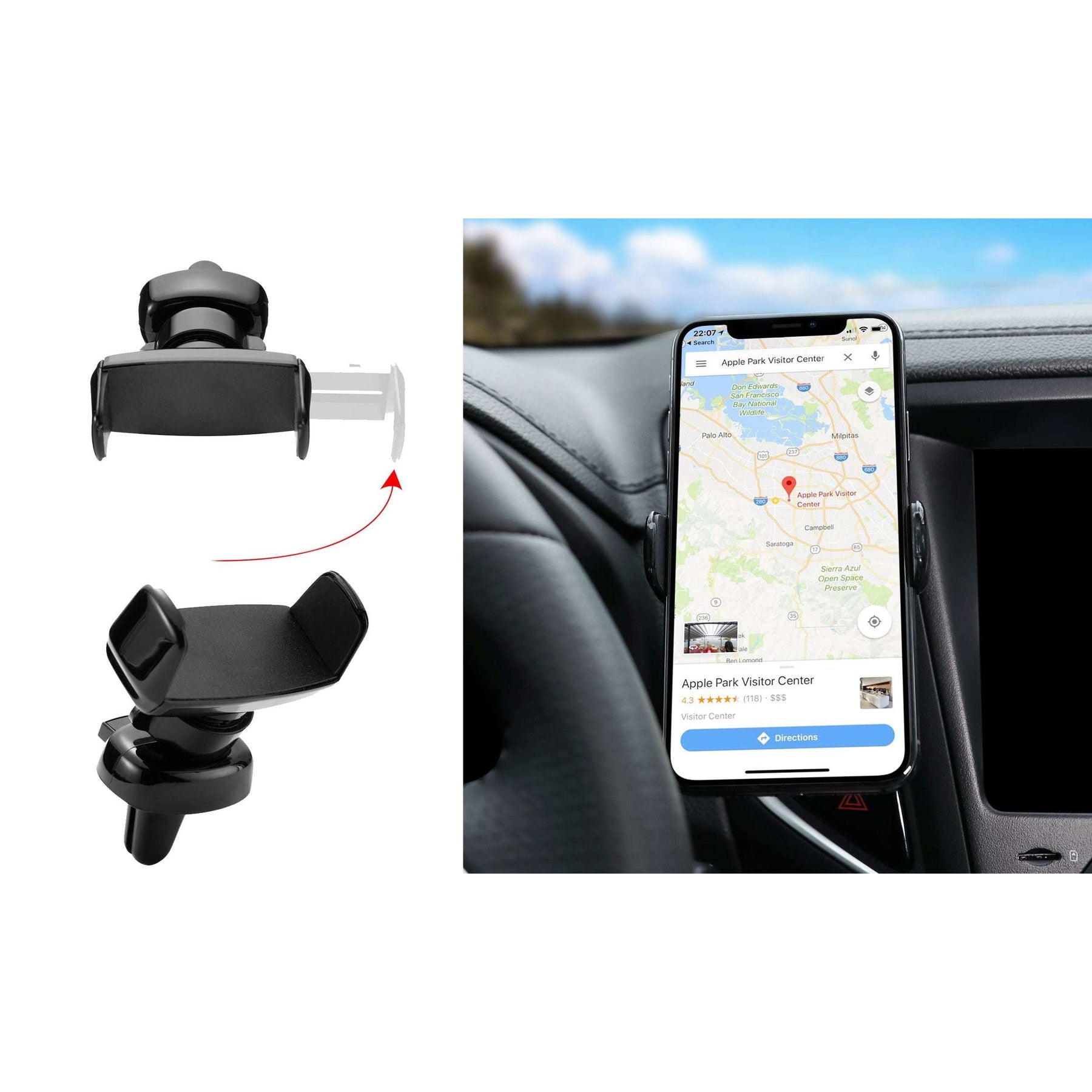 Glossy Air Vent Car Mount Phone Holder