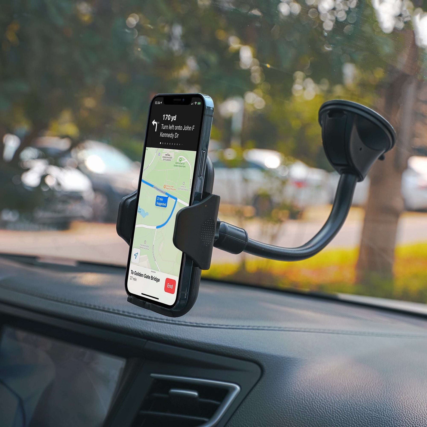 Strong & Long Gooseneck Phone Mount for Car