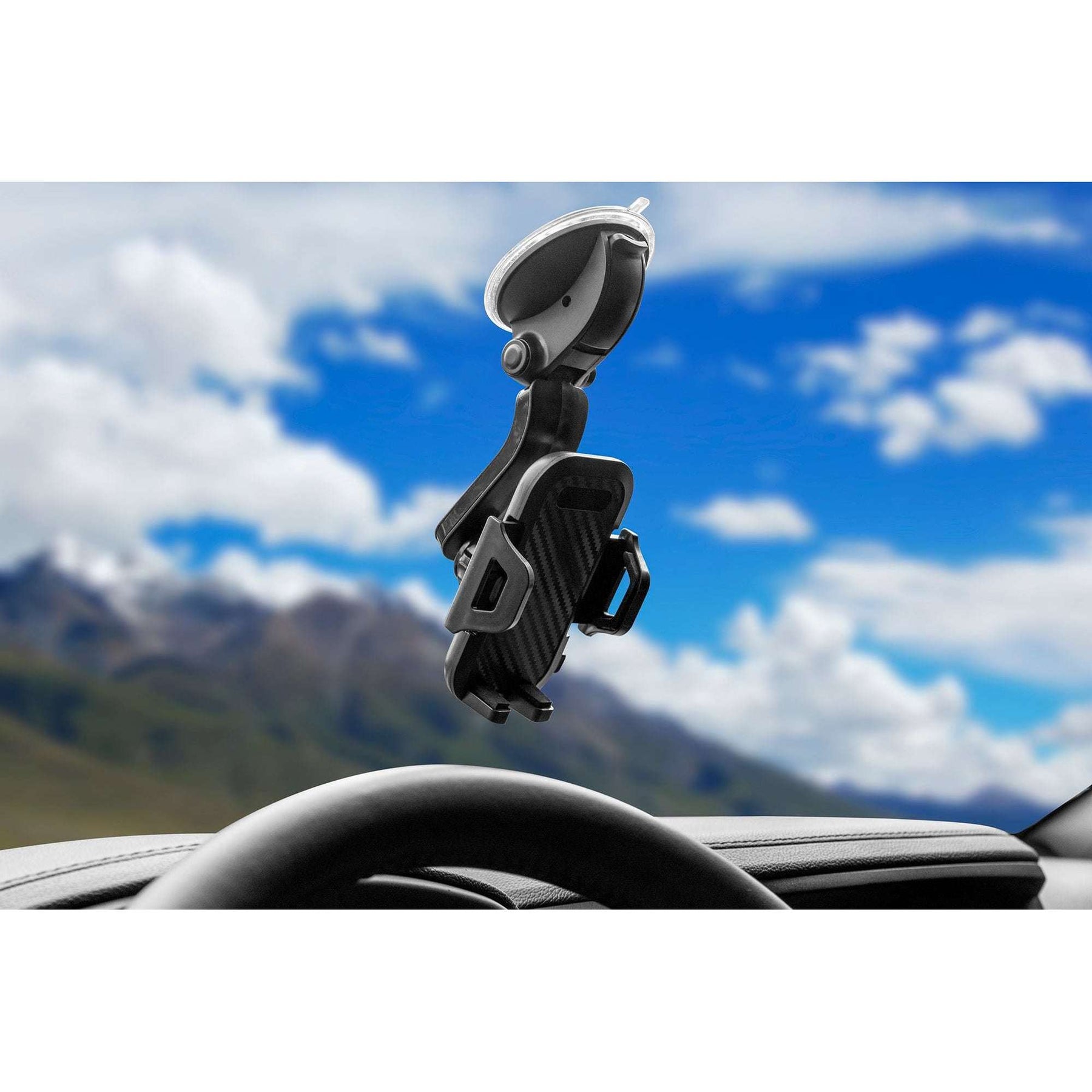 Cradle Phone Car Mount with Powerful Suction Cup, Movable Jaws, Joint & Arm