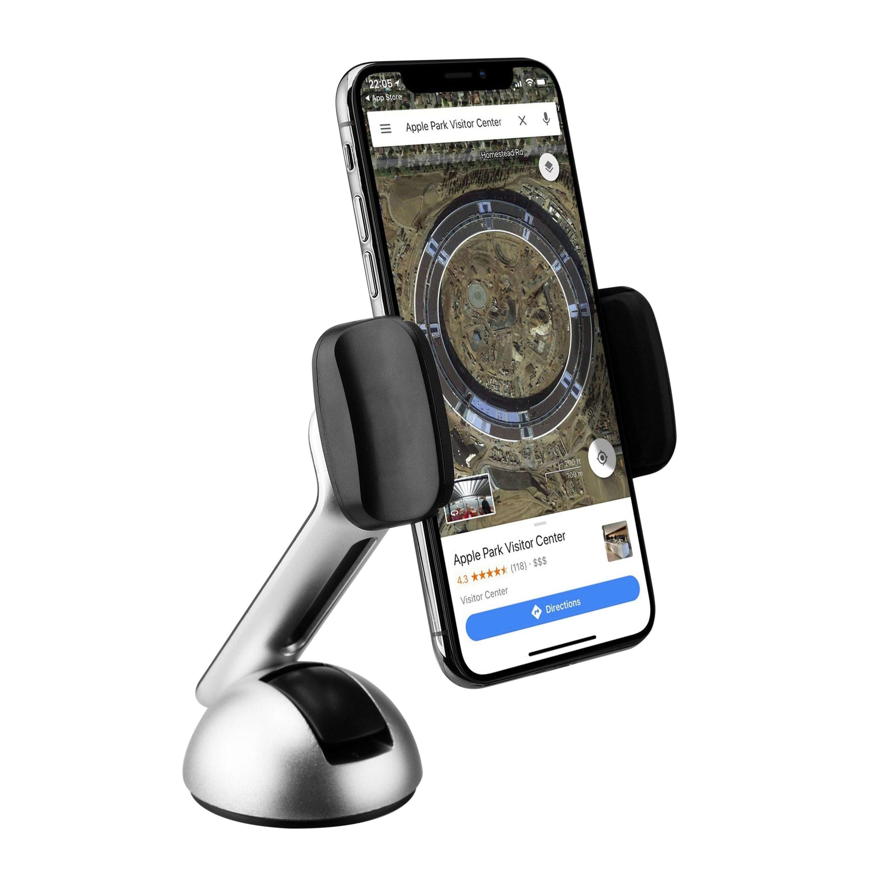 Durable Long Phone Car Mount - Strong Suction Cup , Movable Jaws, Joint & Arm