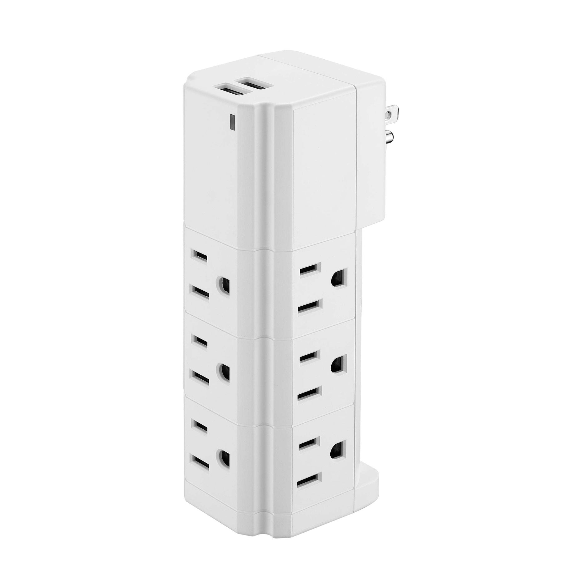 Multi-Plug Surge Protector Wall Adapter - 9 Outlets & 2 USB Ports