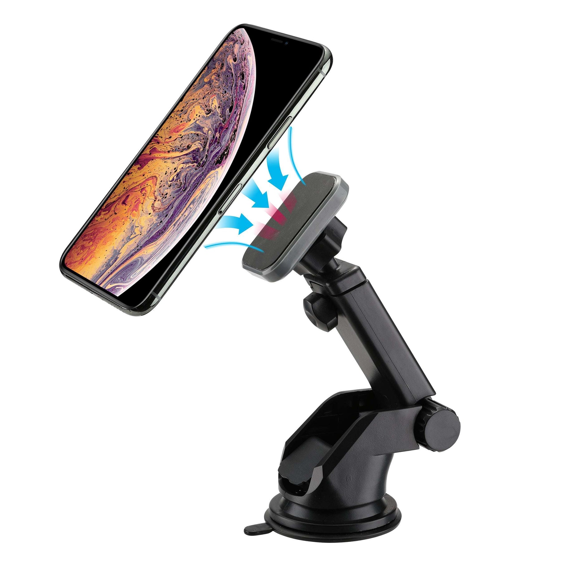 Cradle-Type Phone Car Mount with Powerful Suction Cup, Adjustable Arm & Joint