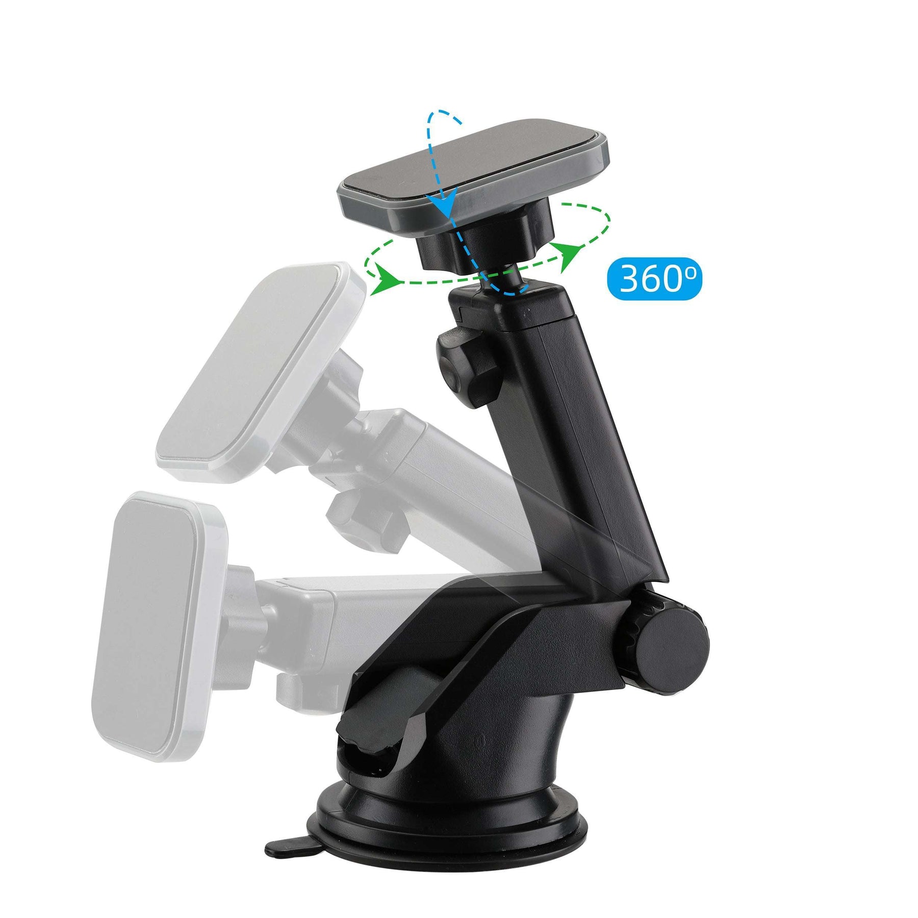 Cradle-Type Phone Car Mount with Powerful Suction Cup, Adjustable Arm & Joint