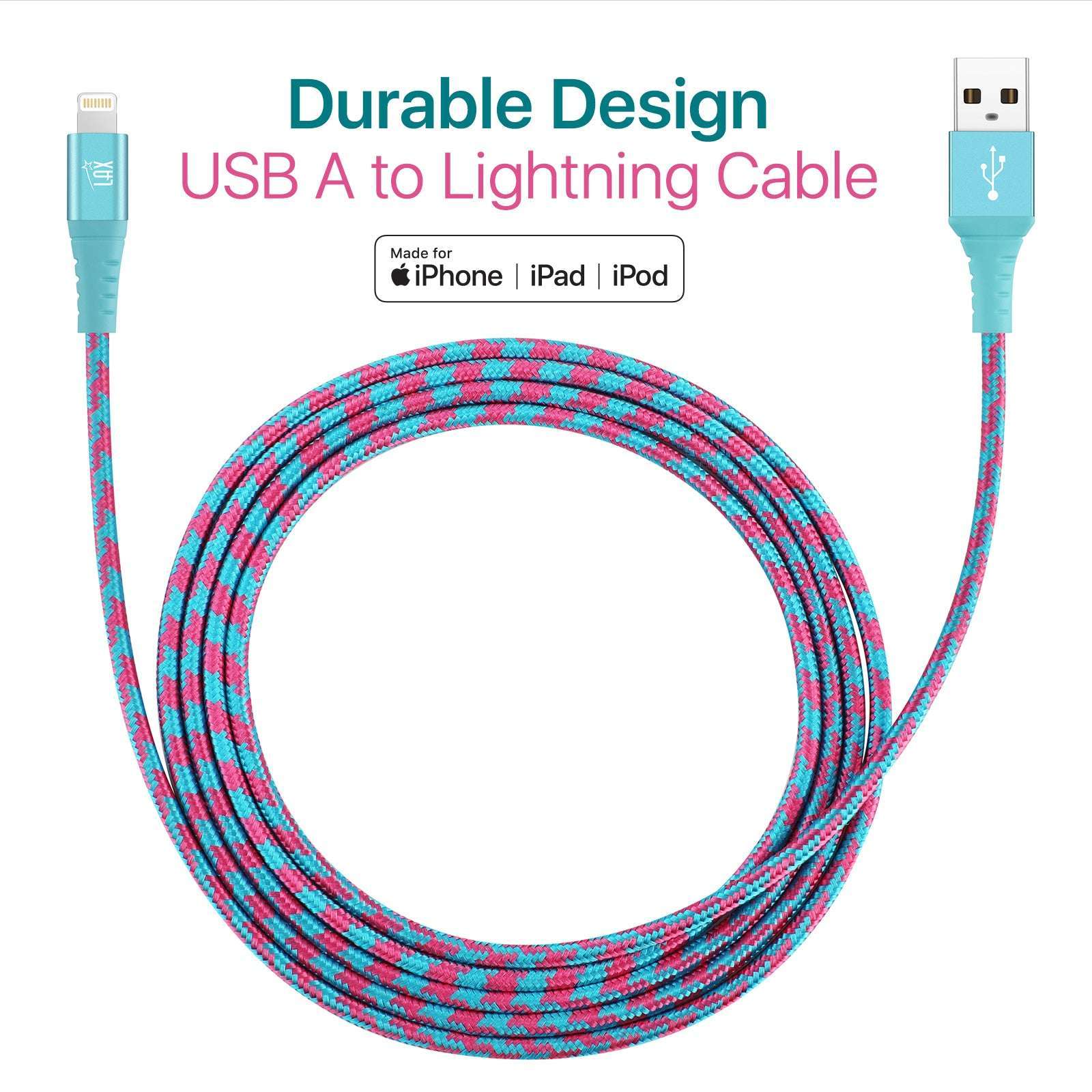 USB to Lightning Cable - Premium Stripes Designer Lightning MFi Certified Fast Charging Cable