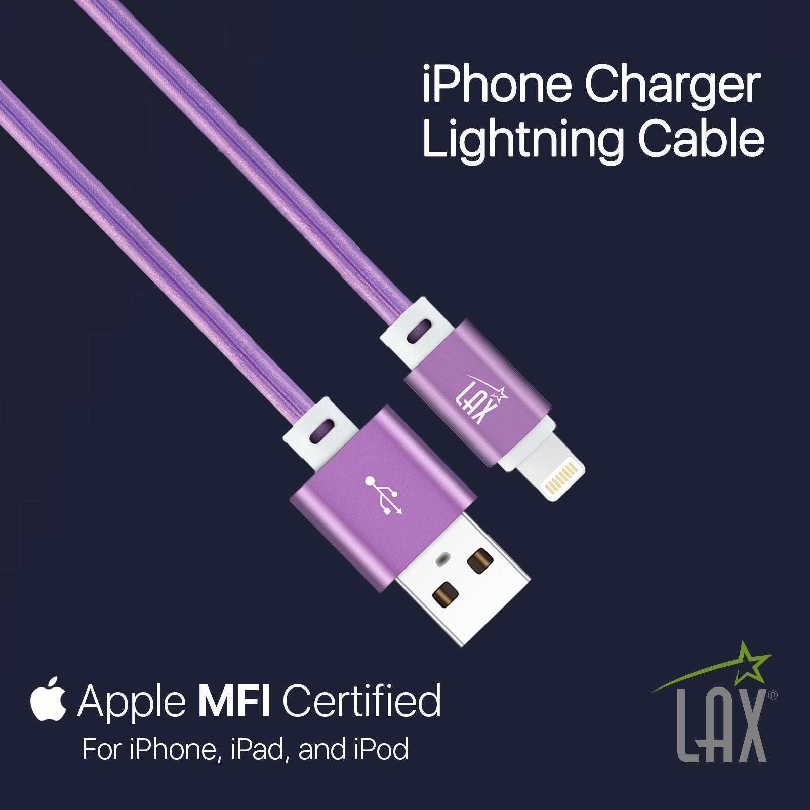 USB to Lightning Cable - Premium Vegan Leather Lightning MFi Certified Fast Charging Cable