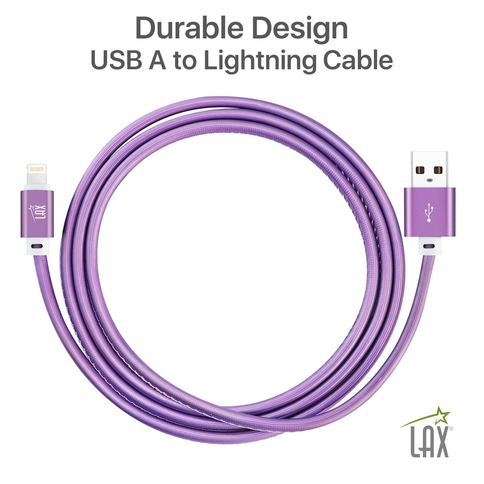 USB to Lightning Cable - Premium Vegan Leather Lightning MFi Certified Fast Charging Cable