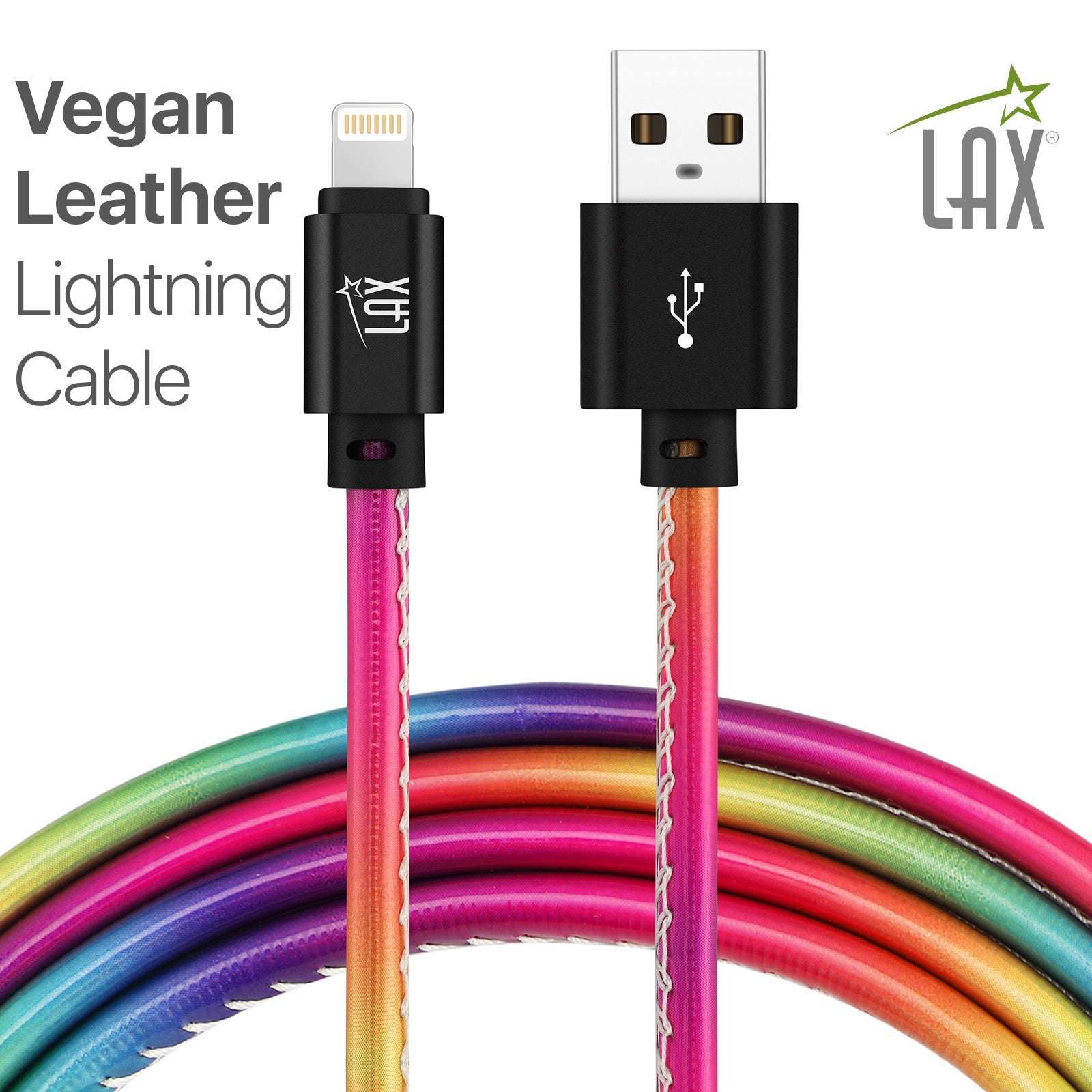 USB to Lightning Cable - Premium Vegan Leather Lightning MFi Certified Fast Charging Cable