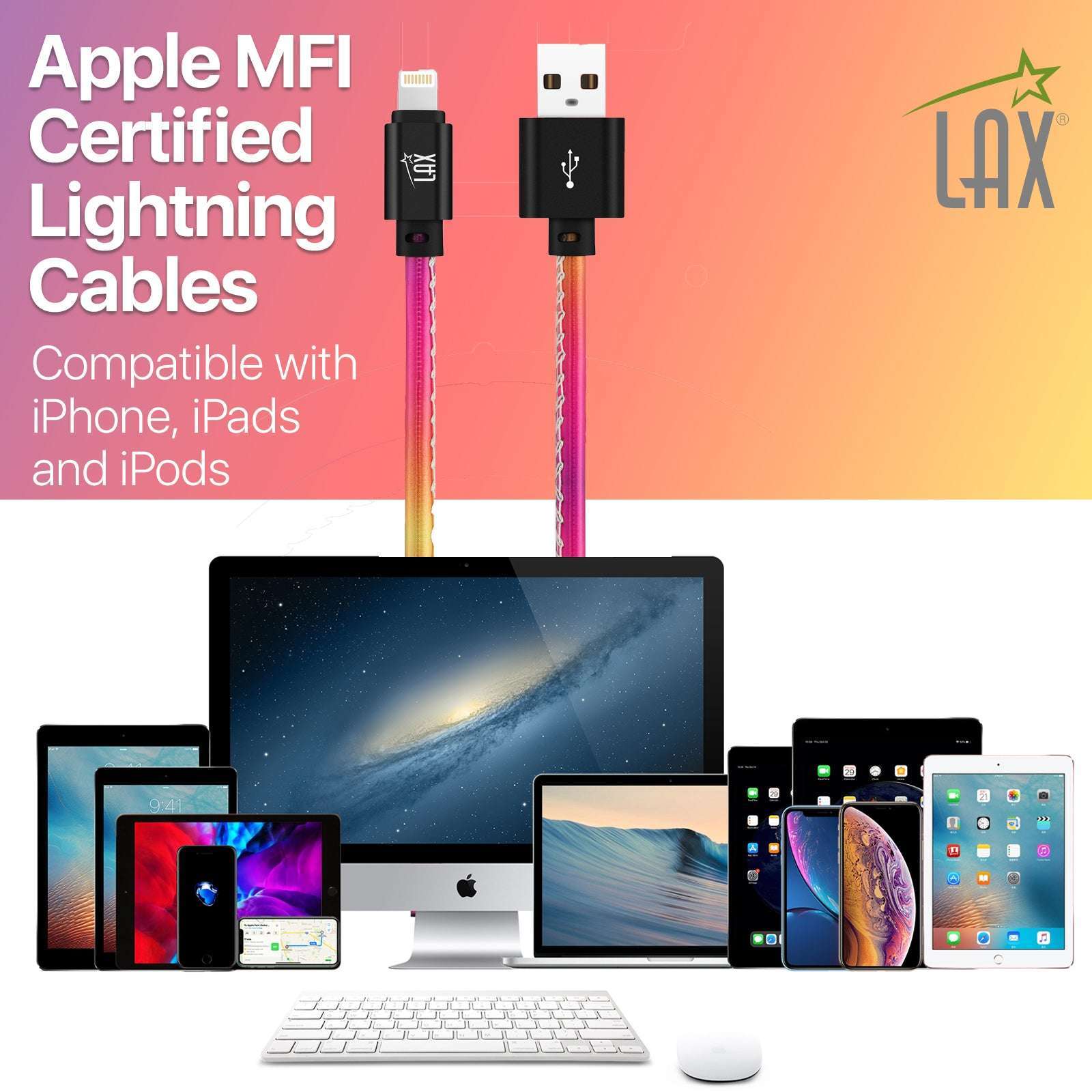 USB to Lightning Cable - Premium Vegan Leather Lightning MFi Certified Fast Charging Cable