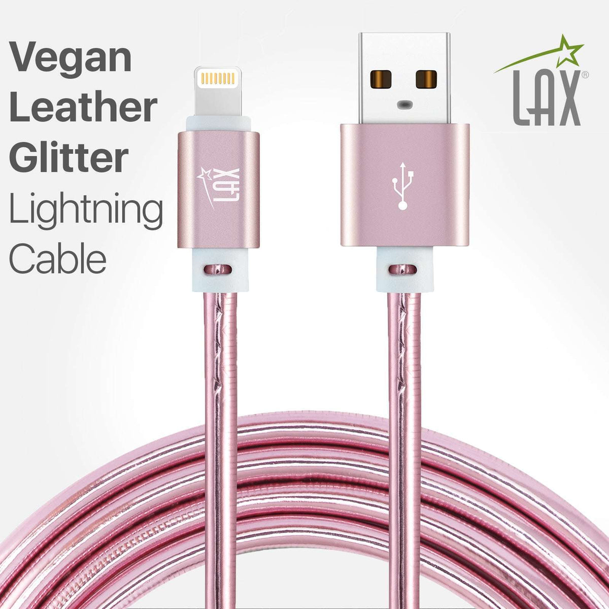 USB to Lightning Cable - Premium Vegan Leather Lightning MFi Certified Fast Charging Cable