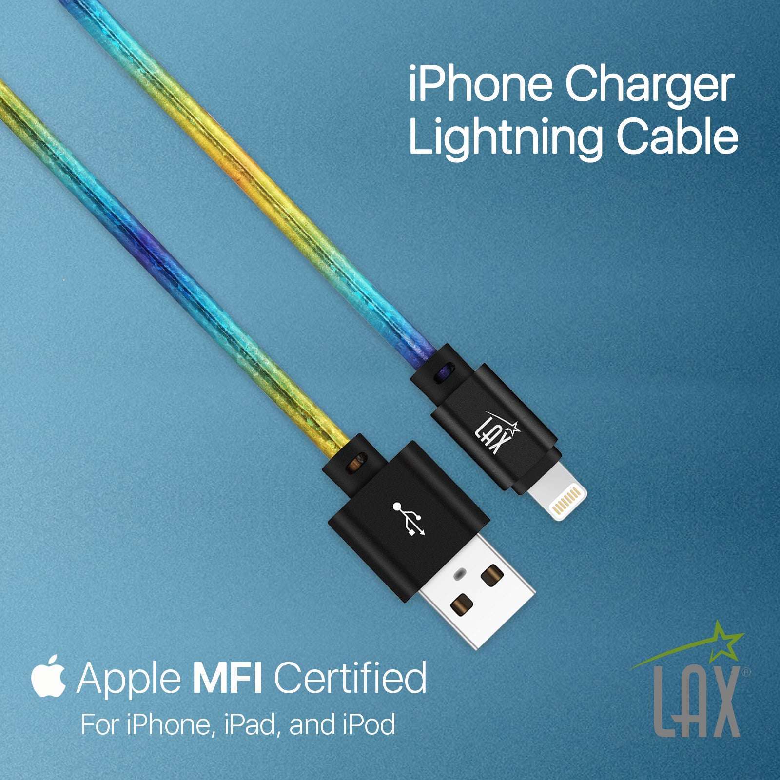 USB to Lightning Cable - Premium Vegan Leather Lightning MFi Certified Fast Charging Cable