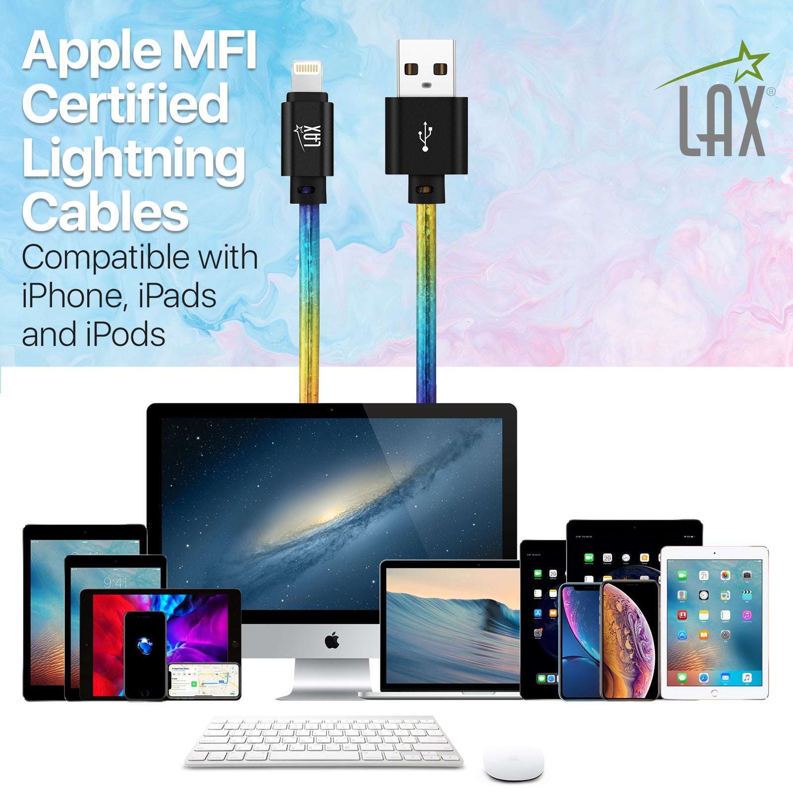 USB to Lightning Cable - Premium Vegan Leather Lightning MFi Certified Fast Charging Cable