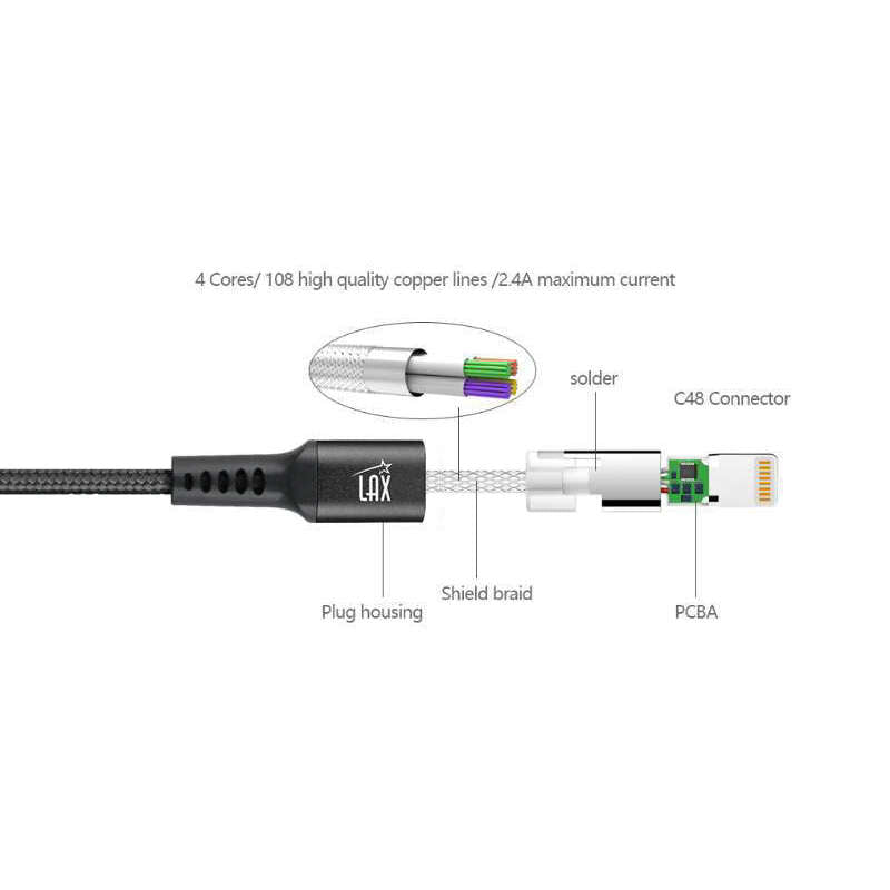 Apple MFI Certified Durable Braided Lightning Charging Cable for iPhone