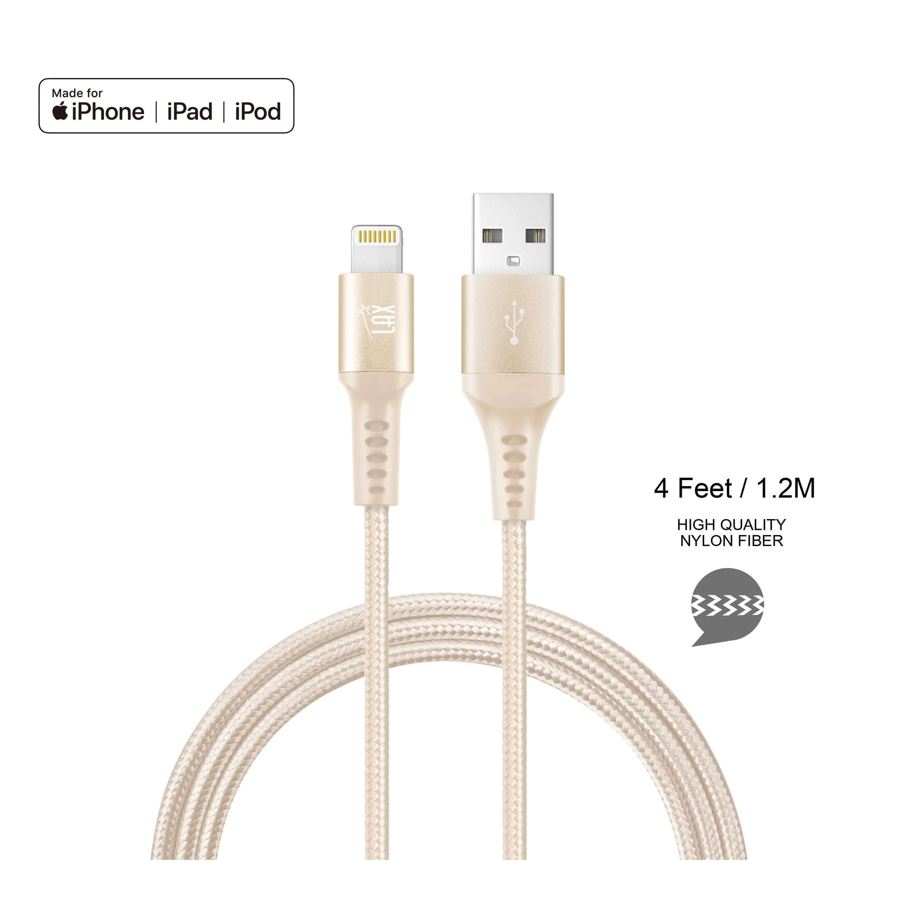 Apple MFI Certified Durable Braided Lightning Charging Cable for iPhone