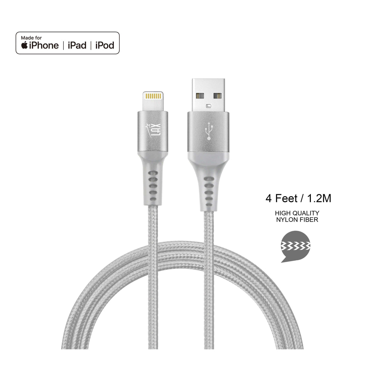 Apple MFI Certified Durable Braided Lightning Charging Cable for iPhone