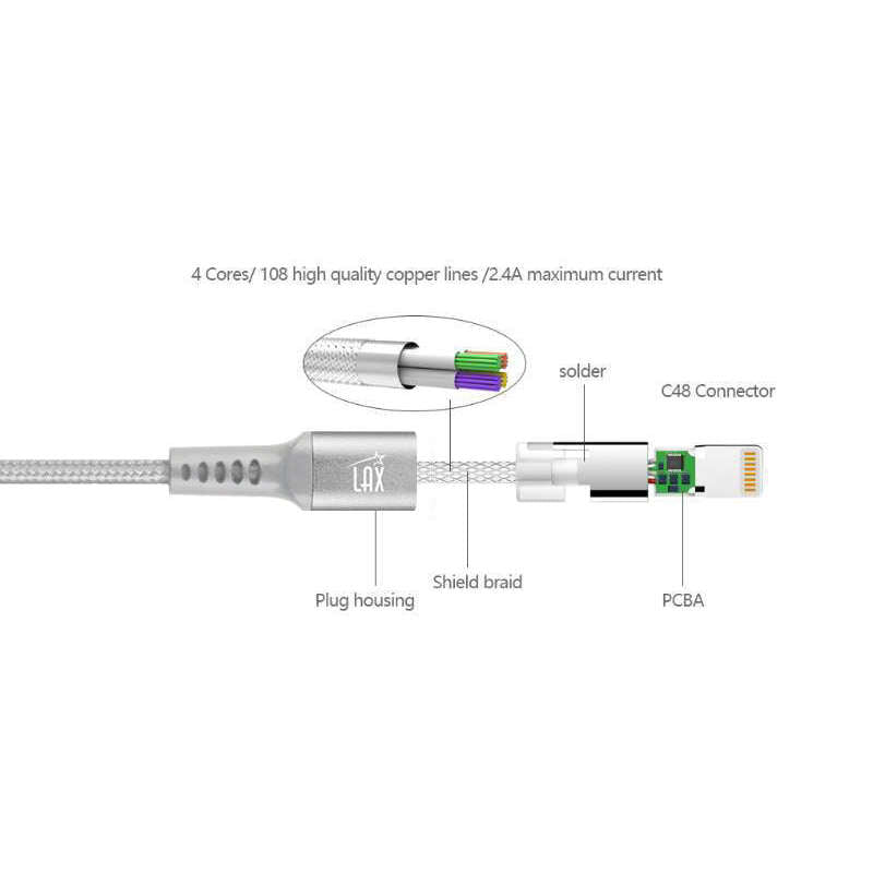 Apple MFI Certified Durable Braided Lightning Charging Cable for iPhone