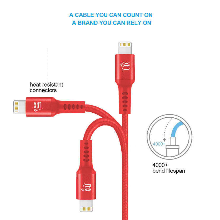 Apple MFI Certified Durable Braided Lightning Charging Cable for iPhone