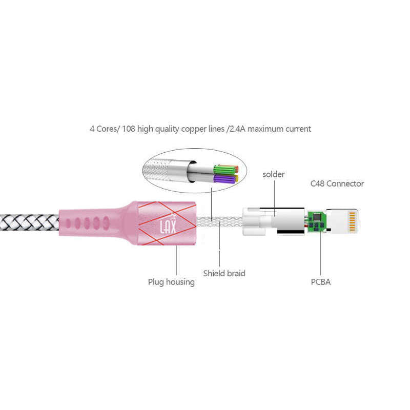 Durable Braided iPhone Compatible Charging Cable