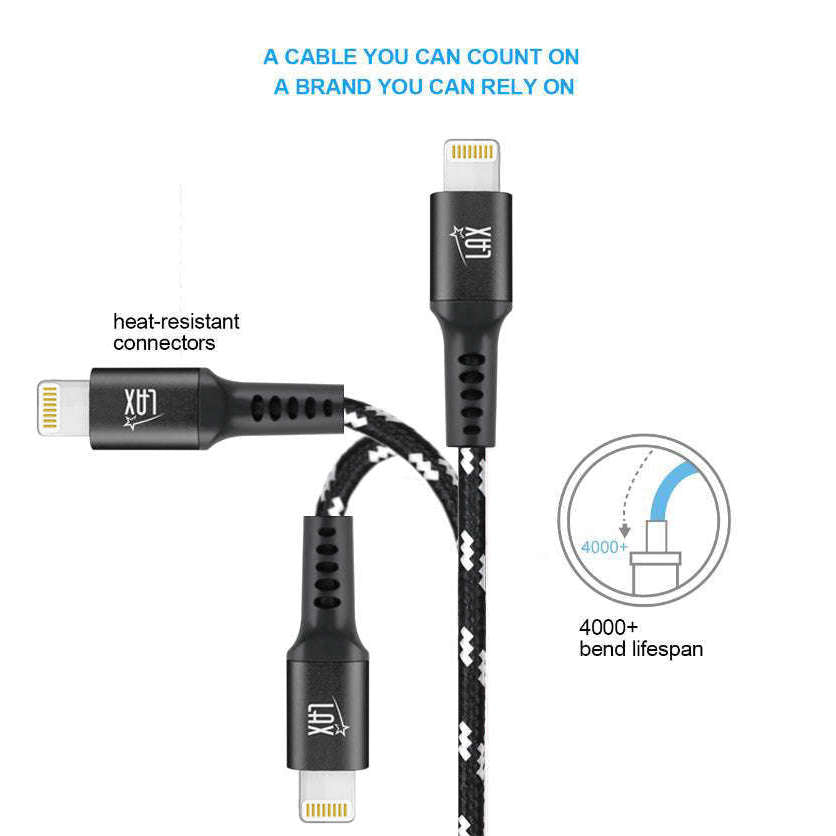 Apple MFI Certified Durable Braided Lightning Charging Cable for iPhone