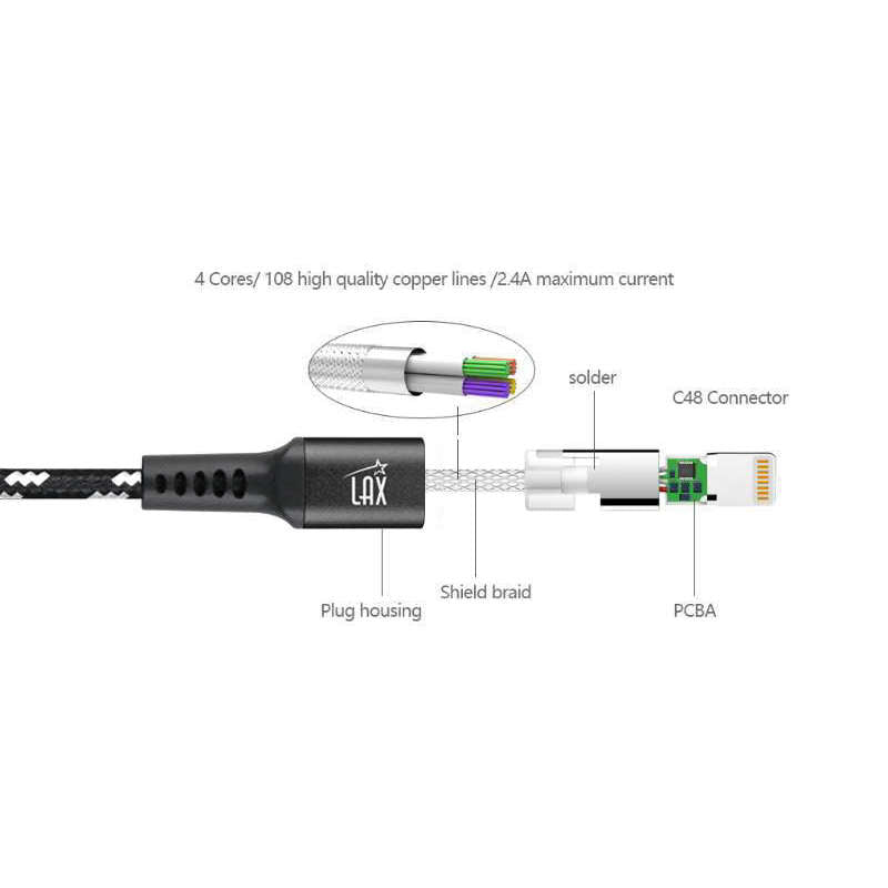 Apple MFI Certified Durable Braided Lightning Charging Cable for iPhone