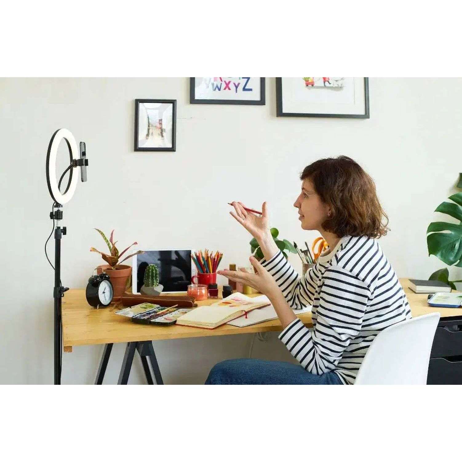 Selfie Ring LED Light Stand with Tripod