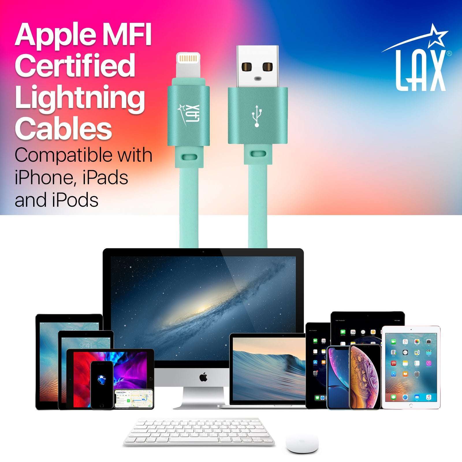 USB to Lightning Cable - Glow in the Dark Apple MFi Certified Lightning Cable - Fast Charging Cable (10ft)