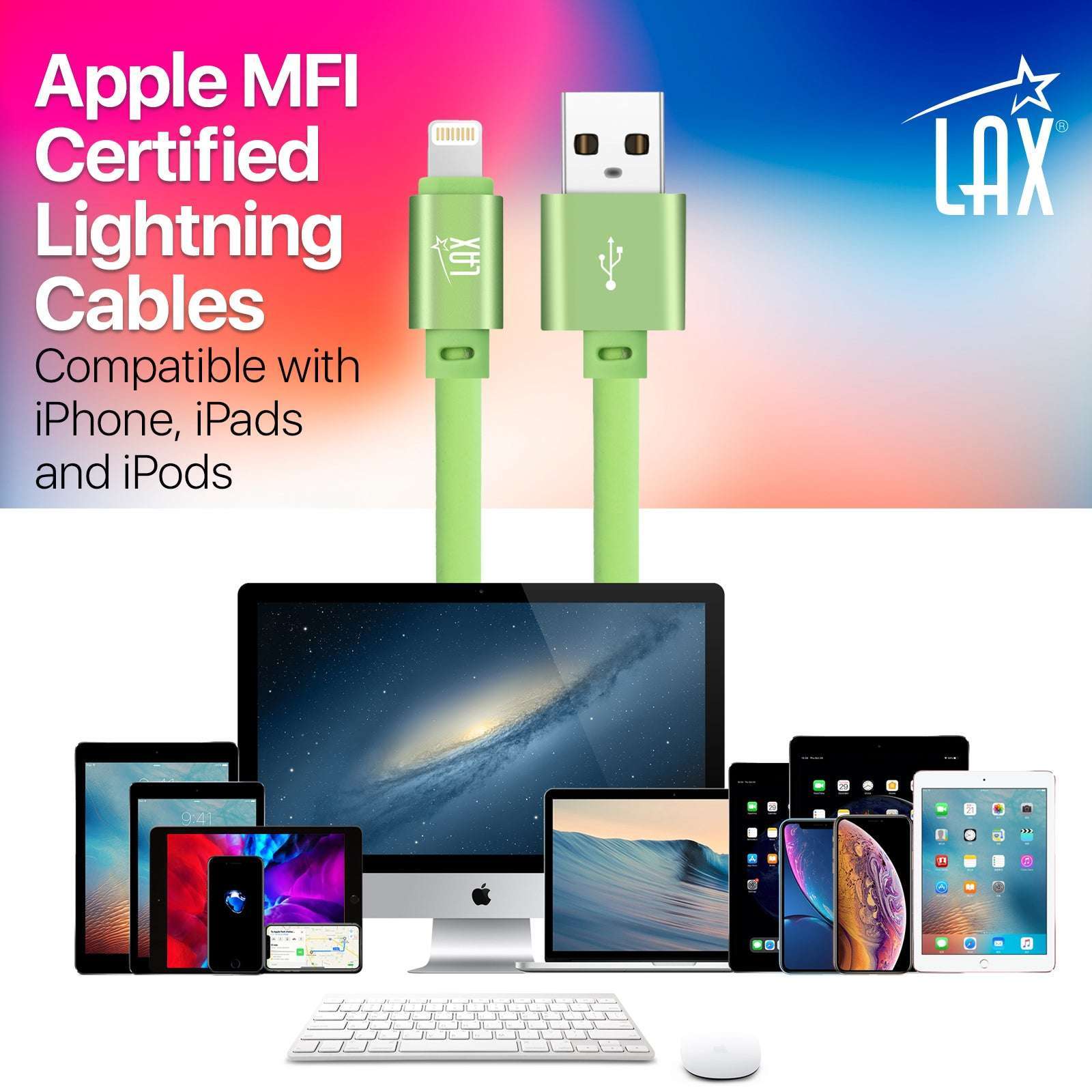 USB to Lightning Cable - Glow in the Dark Apple MFi Certified Lightning Cable - Fast Charging Cable (10ft)