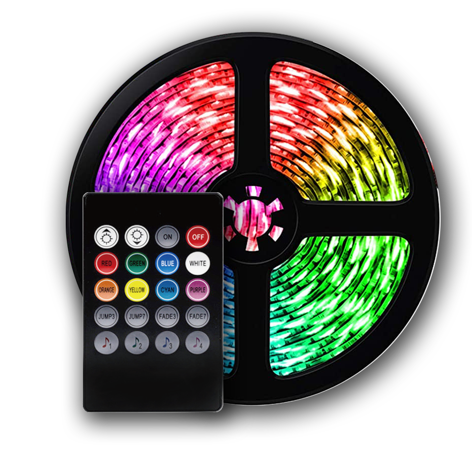 Color Changing USB LED Light Strip with Remote for Gaming 15 Feet
