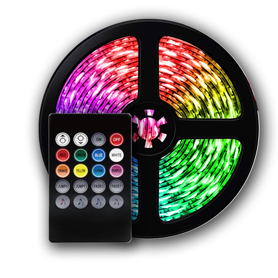 Color Changing USB LED Light Strip with Remote for Gaming