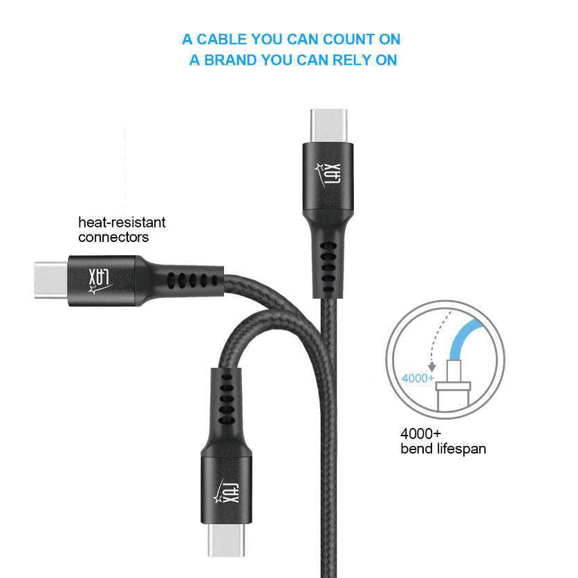 USB-C to USB-C Nylon Fiber Cable (6ft)