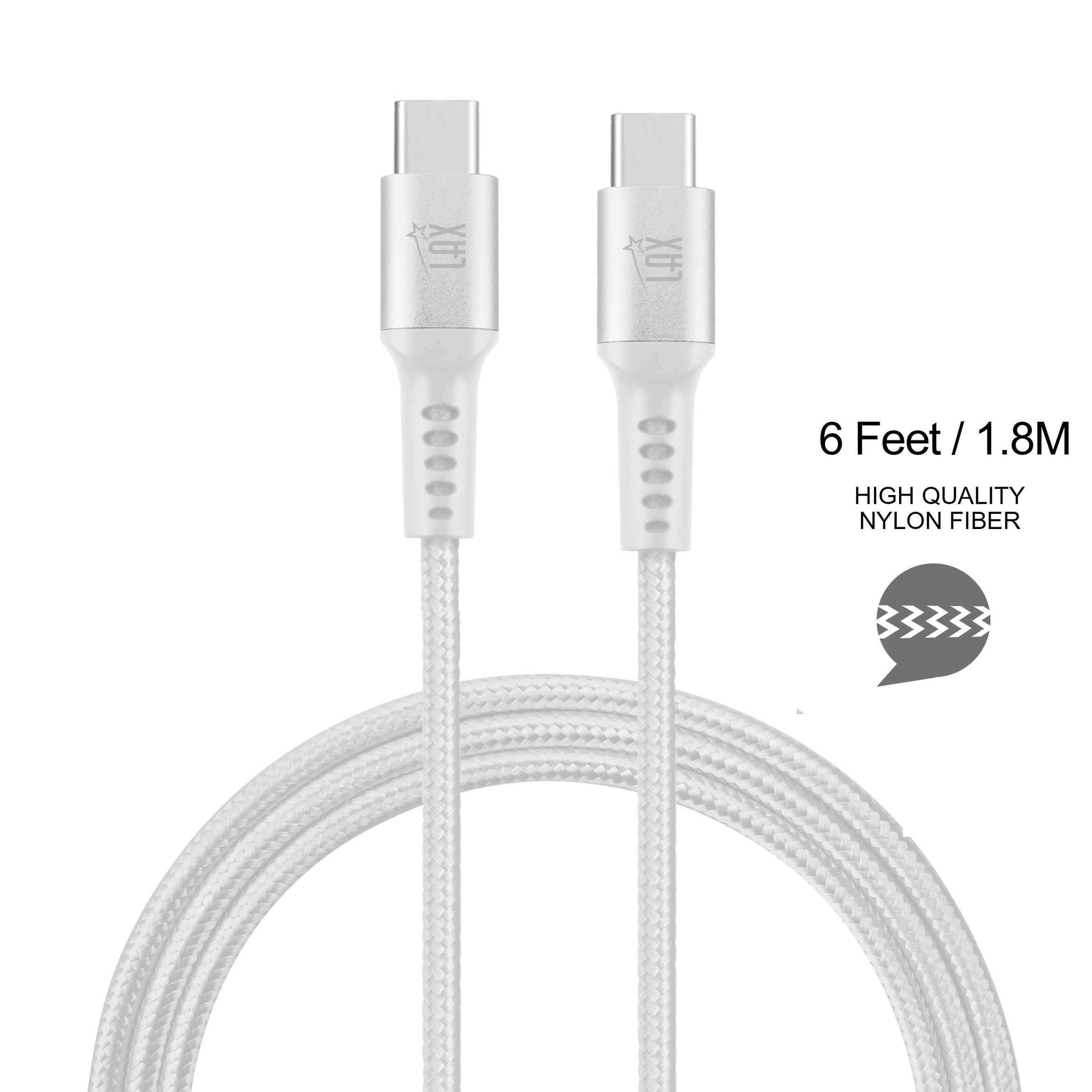 USB-C to USB-C Nylon Fiber Cable (6ft)