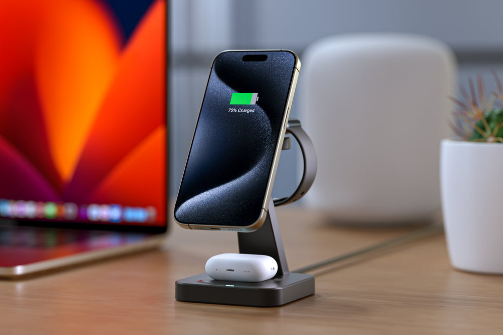 MagSafe Compatible 3-in-1 Charging Stand for iPhone, Apple Watch, and AirPods / AirPods Pro