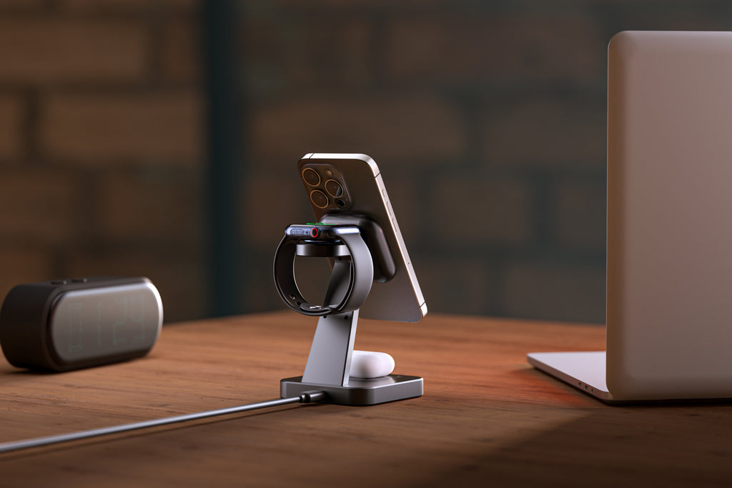 MagSafe Compatible 3-in-1 Charging Stand for iPhone, Apple Watch, and AirPods / AirPods Pro