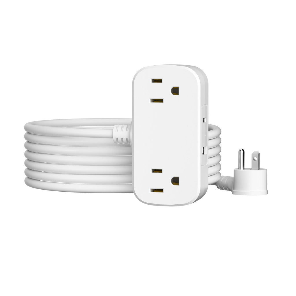 LAX 4-IN-1 USB Charging Station Power Strip with USB C Ports, 5 Ft Power Extension Cord, 1 USB C Outlet & Travel Power Strip with 2 Wall Outlet Extension, Multi Plug Outlet, Compact for Home Use