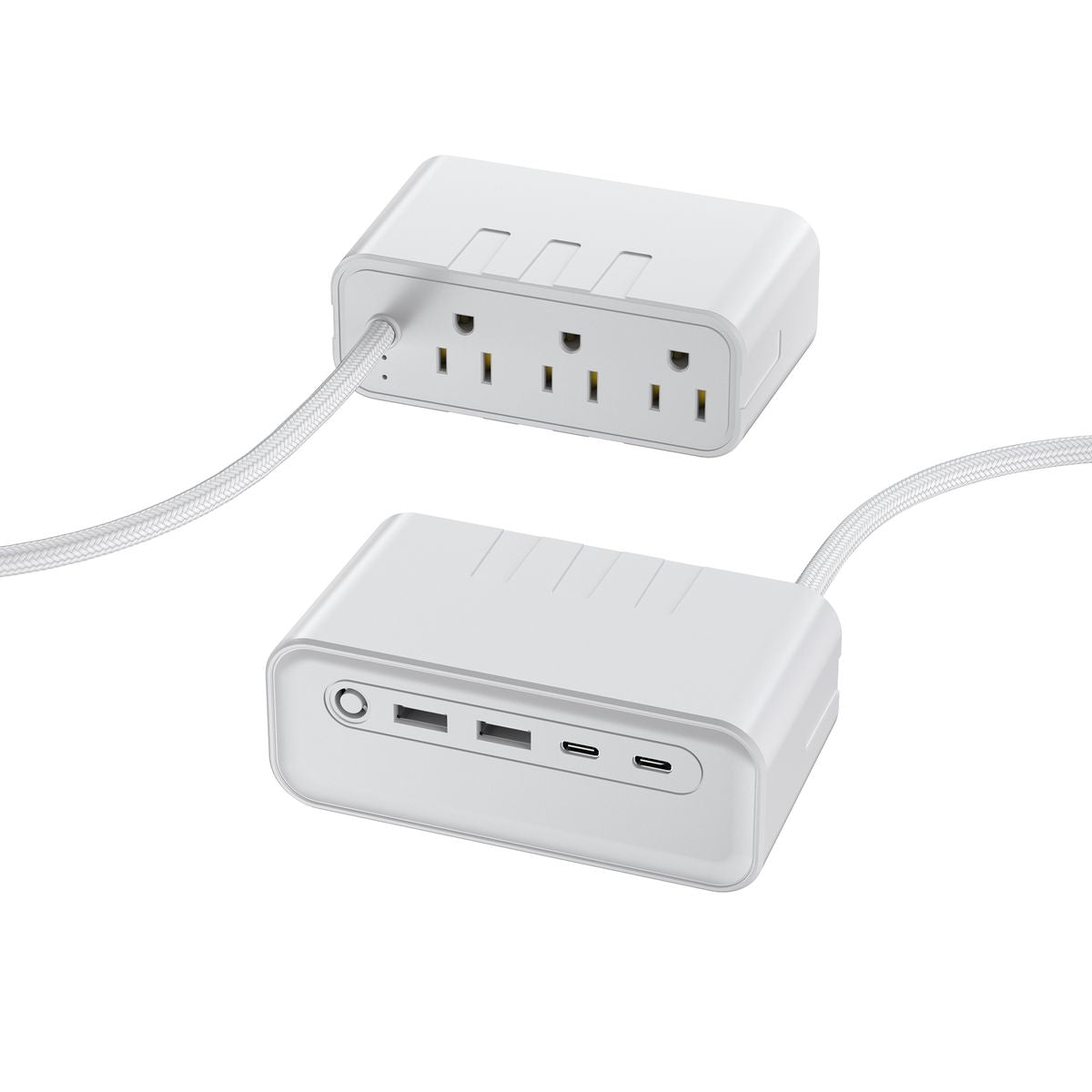 LAX 7-In-1 USB-C Charging Station, Surge Protector with USB Ports, 5 Ft Extension Cable, Power Strip with 3 Outlet Extension, 2 USB Outlet & 2 USB C Ports, Travel Power Strip, Compact for Home & Office