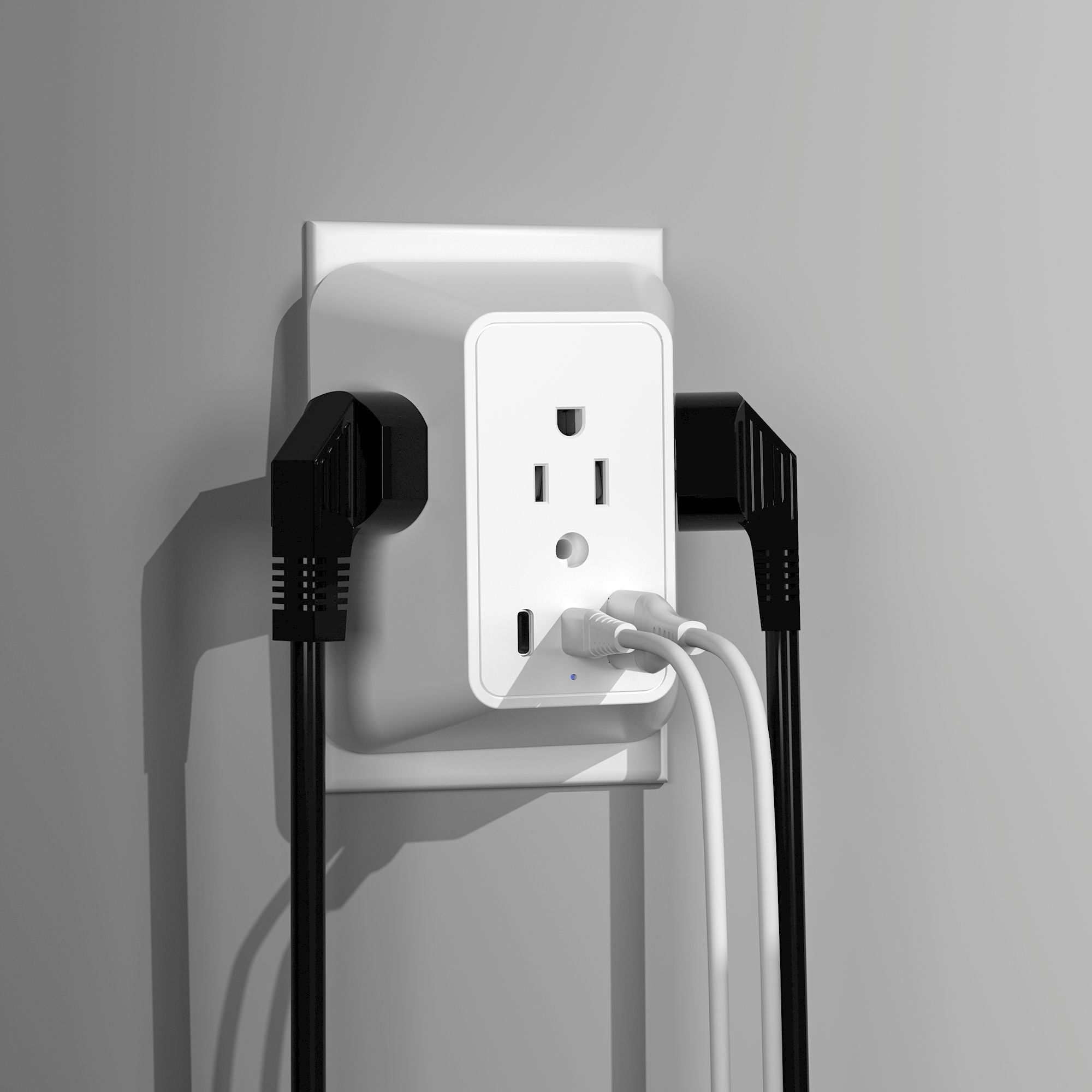 3-Outlet Surge Protector Wall Tap With 3 USB & 1 USB-C – 1700J, Rotating Plug