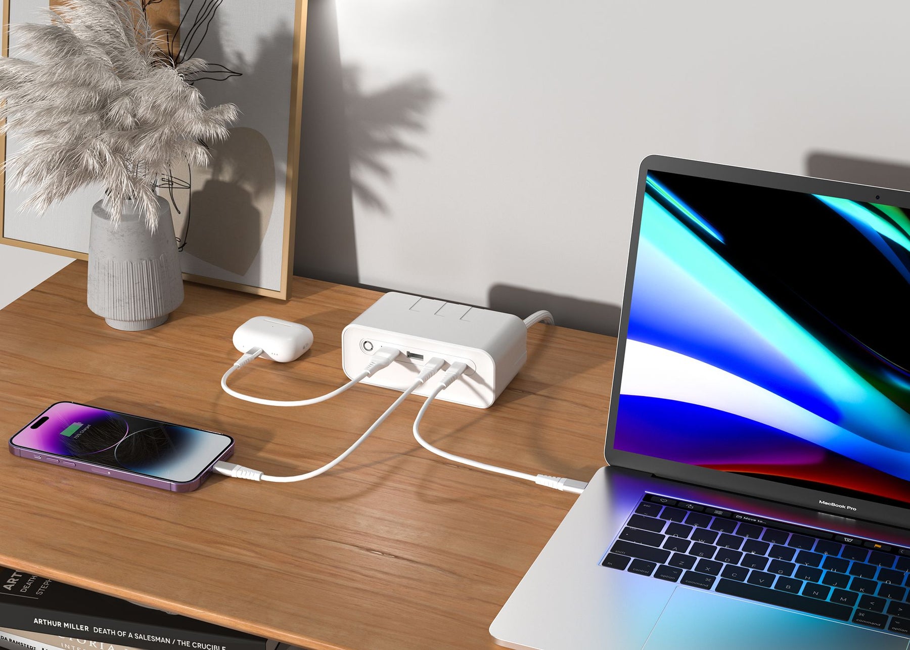 LAX 7-In-1 USB-C Charging Station, Surge Protector with USB Ports, 5 Ft Extension Cable, Power Strip with 3 Outlet Extension, 2 USB Outlet & 2 USB C Ports, Travel Power Strip, Compact for Home & Office
